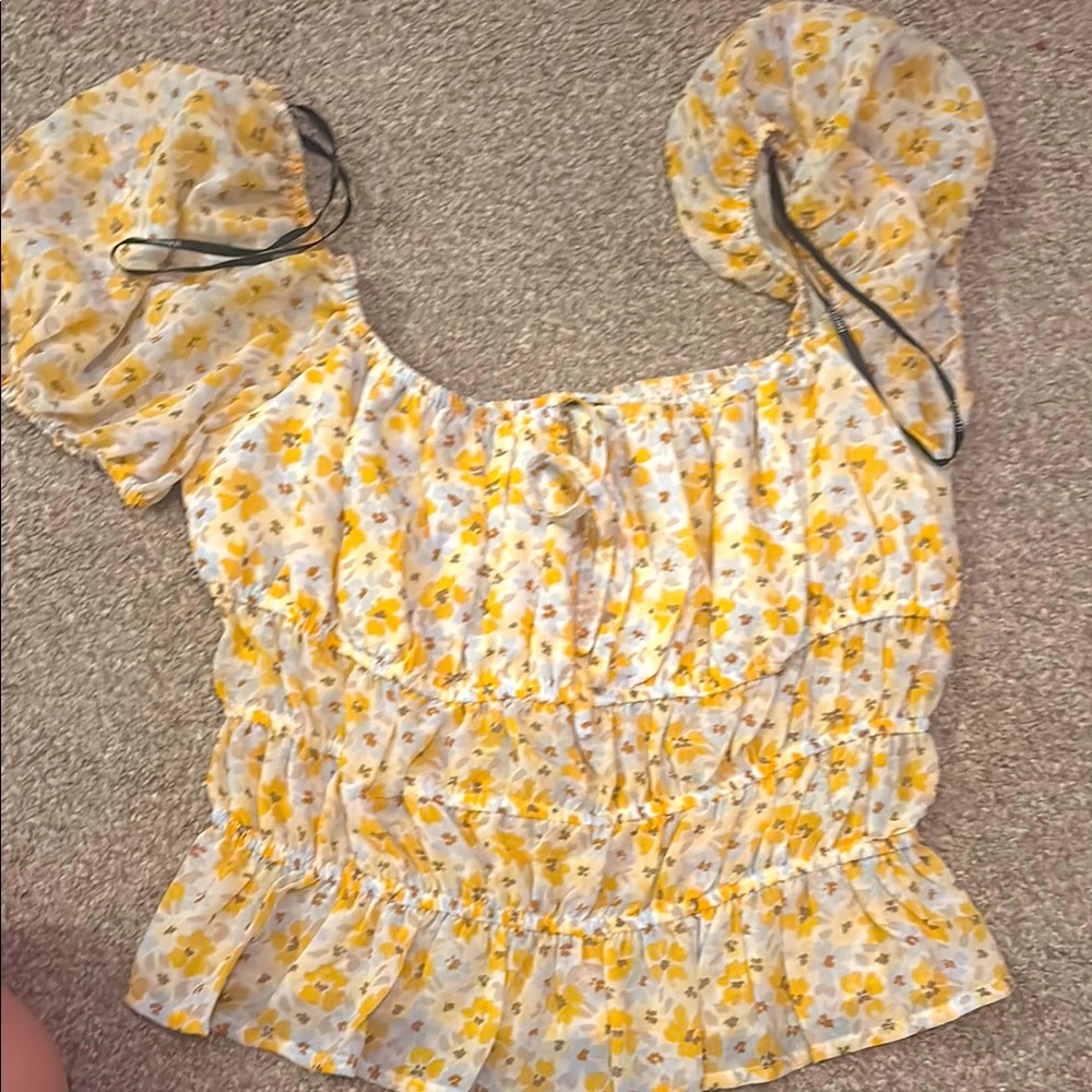 Floral Yellow Women's Blouse